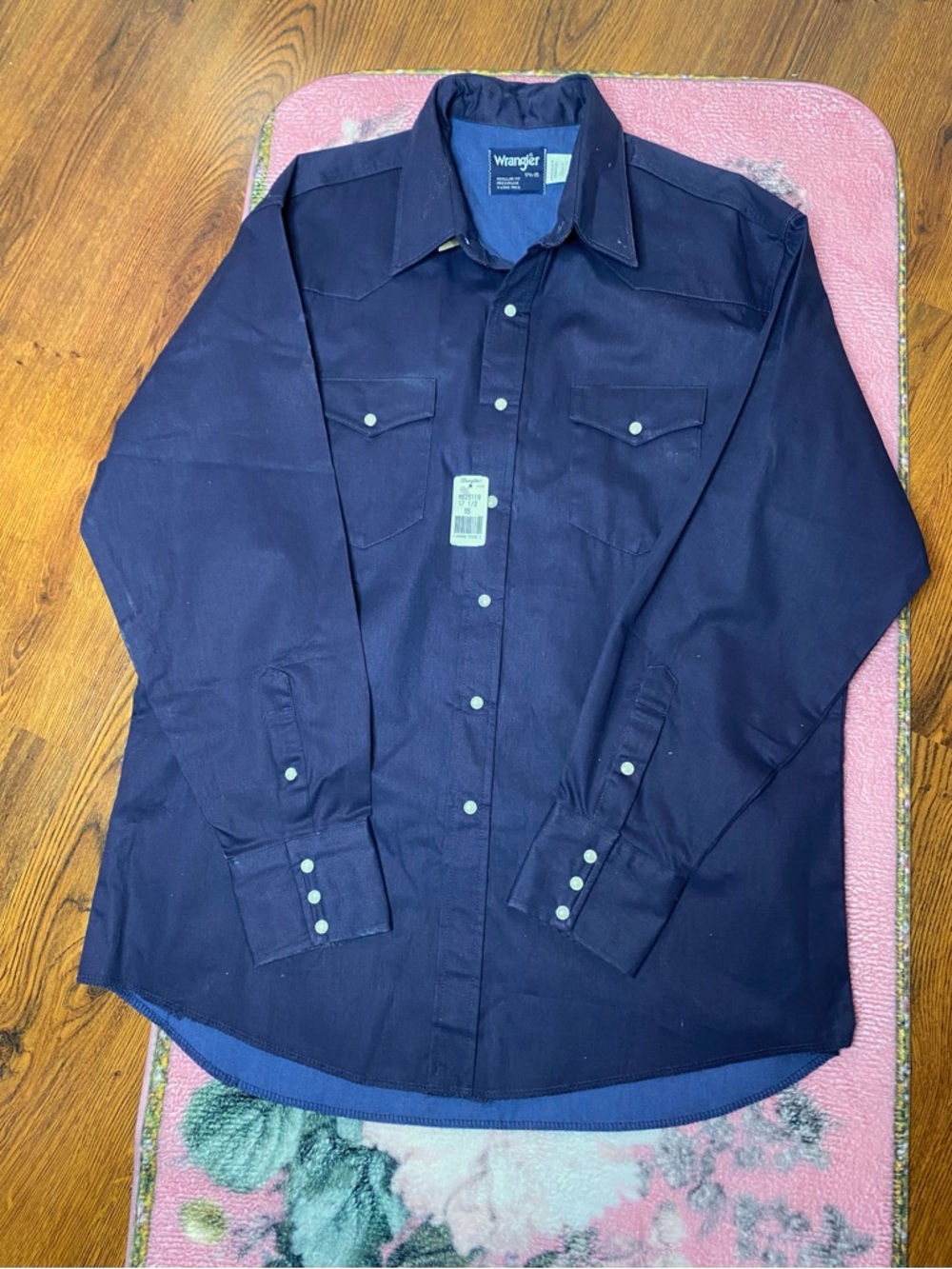 🌷 Wrangler 100% Cotton Navy Western Snap Shirt 🌷